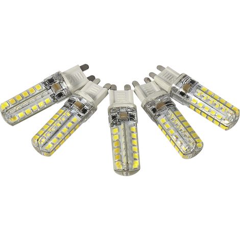 Spotlight G9 - Ampoule LED 5 W - 48 LED SMD 2835 - Angle de faisceau 360° - Flux lumineux 300 lm - Corps en silicone - Lot de 5 (1/5)