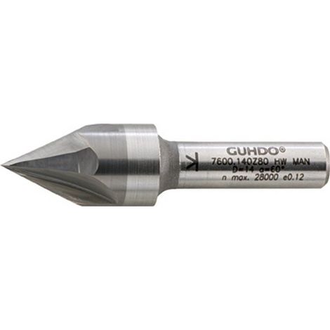 Fresa de escribir y de ranurar, Ø : 14 mm, ángulo 60 °
