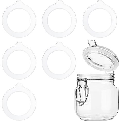 CCYKXA Set mit 6 Ersatz-Silikondichtungen, auslaufsichere und wiederverwendbare Gummidichtungen für Einmachglasdeckel und Weithalsgläser (3,7 x 2,7 Zoll)