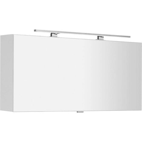 Sapho Cloe - Mobiletto a specchio con illuminazione a LED, 1200x500x180 mm, bianco CE120-0030 (1/5)