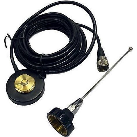 Antennenset für 403-520 MHz inklusive NMO-Antennenfuß, 4 m Stromkabel und 18 cm Montagehalterung für Auto-, Taxi- und Mobilfunkgeräte. (1/5)