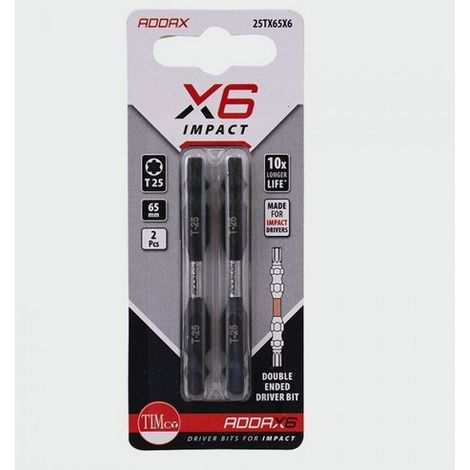 TIMCO X6 Double Ended TX Drive Bit - TX25 x 65 (1/2)