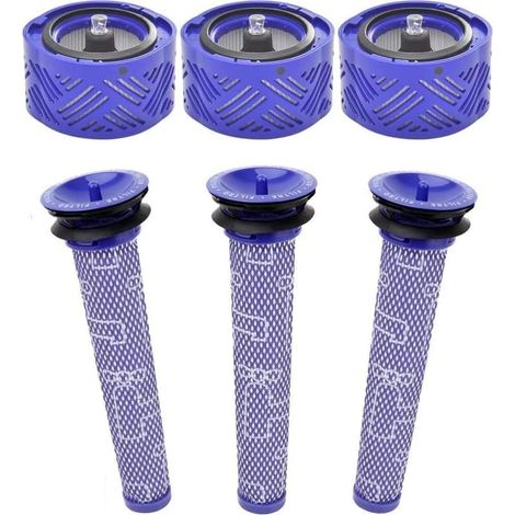 Set of 6 filters HEPA of replacement for suction Dyson V6, DC58, DC59, DC62, DC72, DC74, SV03, SV04, SV05, SV06, SV07, SV08 and SV09 Absolute Animal Motorhead, references 965661-01 and 966741-01. (1/5)
