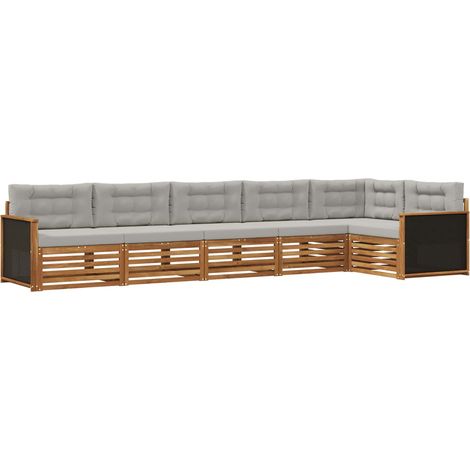 Outdoor Sofa Set 6 pcs Natural and Light Grey vidaXL (1/5)