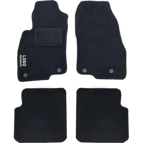 LUPEX SHOP - Tappetini auto compatibili per Mito con 4 clip di fissaggio, in moquette nera, anteriori e posteriori (1/3)