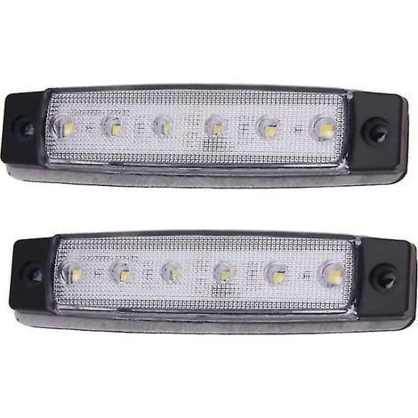 Feux de position de remorque à 6 LED 12 V, feux arrière, feux de gabarit latéraux, clignotants, éclairage du tableau de bord (blanc) (1/5)