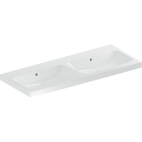 Geberit iCon Light lavabo double, 120 cm x 48 cm, sans trou pour