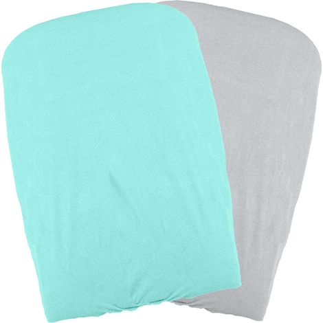 DOMIVA Lot 2 Housses matelas a langer - Blanc/Perle