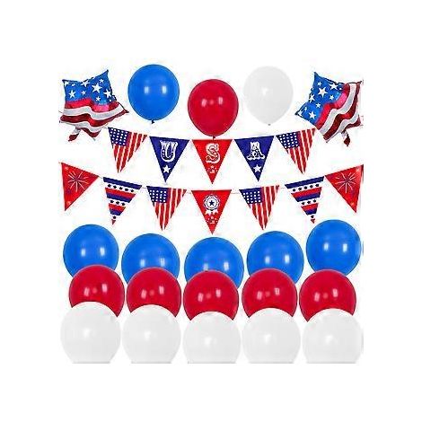 Ensemble de ballons en latex pour la fête de l'indépendance avec banderole (style 3)