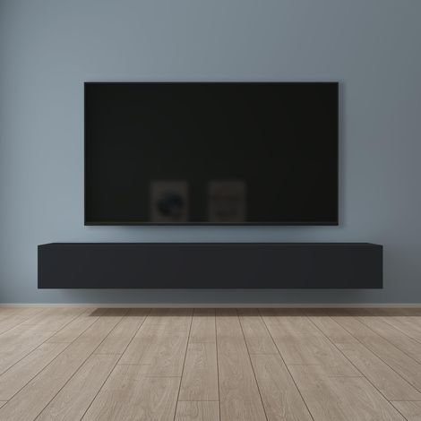 Mai & Mai Fernsehtisch Fernsehschrank TV Schrank Verdeckter Griff mit Soft-Close Lowboard Hängeschrank für Wohnzimmer in Matt Anthrazit BTH: 240x40,2x30 cm Fernsehschrank02