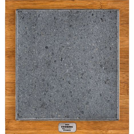 Pietra Lavica 20x20 cm con Supporto in Legno di Bamboo Basic