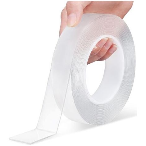 Ruban Adhésif Double Face Extra Fort, Transparent Ruban Two Side Tape à Forte Viscosité, Multifonctionnel Ruban adhésif Lavable sans Traces pour Tapis, Cuisine ou Bureau, etc. (1/5)