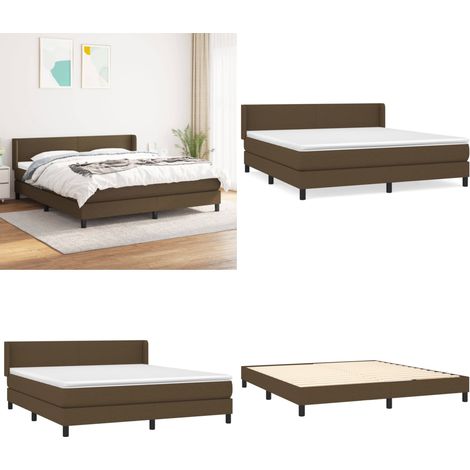 Boxspringbett mit Matratze Dunkelbraun 160x200 cm Stoff - Boxspringbett - Doppelbett - Massivholzbette - Betten Mit Kopfteil - Bettsofa - Home & Living