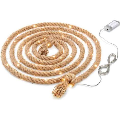 Corda in canapa a led catena country luminosa a luce calda 3000k decorazioni  bar ristoranti 1 metri  30 led (1/3)