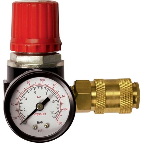 Stanley Reductor de Presión Mini 1/4" Con Manómetro Y Válvula de Aire 12 Bar