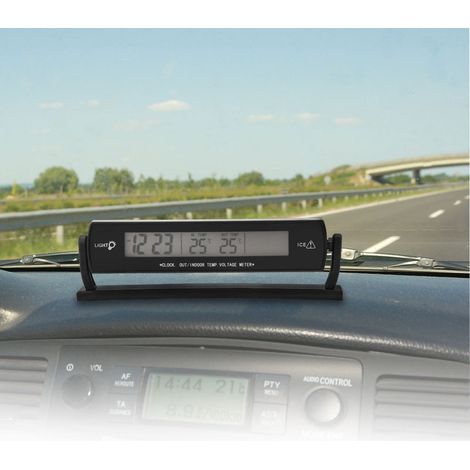 Hochpräzises digitales LCD-Thermometer-Voltmeter für Autos mit Temperatur- und Spannungsanzeige. (1/5)
