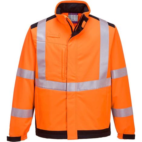Veste softshell PORTWEST modaflame multi norme arc électrique Orange / Marine 3XL.