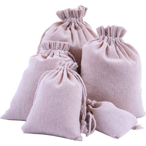 Lot de 50 sacs à cordon en coton sacs de rangement (1/5)