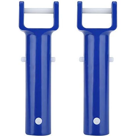 2 Pieces Pool Vacuum Head Handle Spare Parts Blue ABS Pool V Shape Clamp Brush Head Handle Cleaning Brush Head Replacement Pool Accessories (1/5)