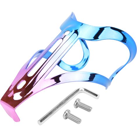 Porte-bidon vélo bleu violet, bonne ténacité, bords lisses, couleur vive, léger, support gourde pour vélos route et VTT (1/5)