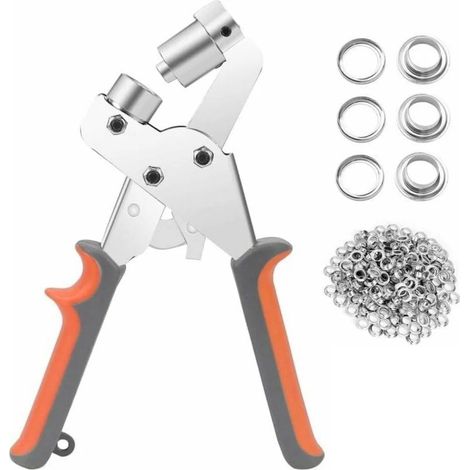 juego de alicates para ojales, herramienta metálica profesional, 10 mm de diámetro, para cuero, tela, lona y PVC. (1/5)