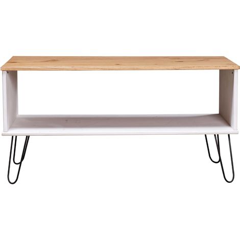 Maison Exclusive - Tavolino New York Bianco e Naturale Legno Massello di Pino (1/5)