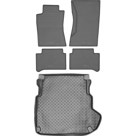Juego de alfombrillas de goma para coche y maletero para Mercedes Clase E W211 Familiar/Sedán (2002-2009).