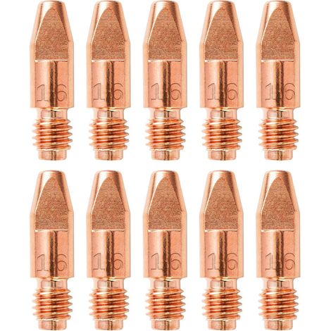 10PCS MIG MB 36KD Accessoires de Soudage 1,6MM Pièces d'usure Pointe de Contact Buses de Soudage 0.062" Torche de Soudage Embout de Contact M8x30mm Accessoires pour Poste à Souder Consommables (1/5)