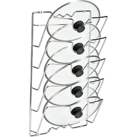 Supports De Couvercle De Casserole Pour Cuisine, Support De Rangement Mural Pour Couvercles De Casseroles, Support Pour Armoires De Cuisine, Porte-Couvercles De Casseroles, Porte Couvercle Placard (1/5)