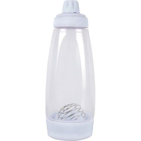 Bouteille doseuse de pâte à crêpes avec pompe et verseur - Mélangeur transparent pour crêpes gaufres et pancakes (1/4)