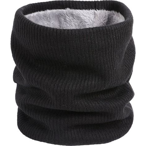 cache-cou multifonctionnel chaud et chaud - cagoule d'hiver coupe-vent en polaire pour moto, course à pied, ski et snowboard, pull polaire double couche, chaud, couleur unie, tour de cou tricoté simpl (1/4)