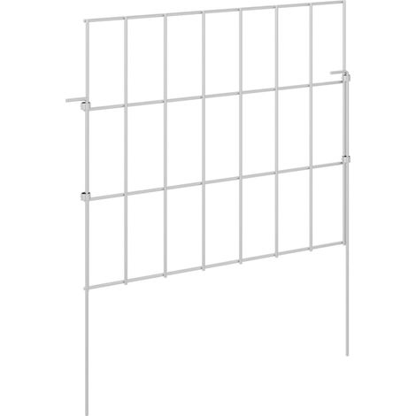 Clôture de jardin avec piquets 12 pcs 35 x 30 cm Mesh Argenté vidaXL (1/5)