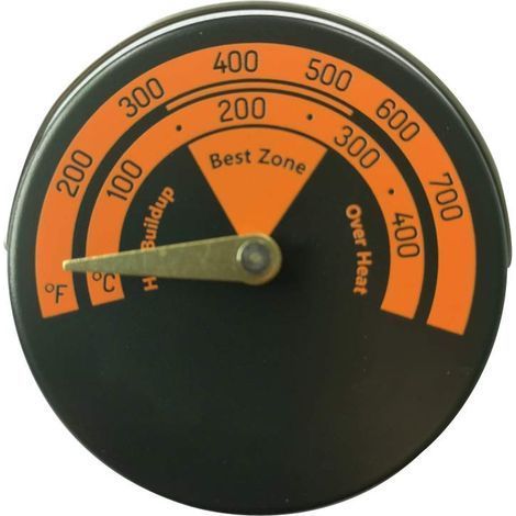 Thermomètre magnétique pour poêle à bois, poêle à bois, poêle à bois, poêle à granulés, thermomètre avec grand cadran pour bûches à bois, cheminée, four à gaz, poêle à granulés, compteur de (1/4)