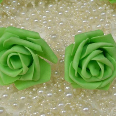 Bouquet de roses artificielles en mousse PE de 6 cm pour décoration de fête, à faire soi-même, idéal pour un mariage (lot de 10).vert pomme (1/5)