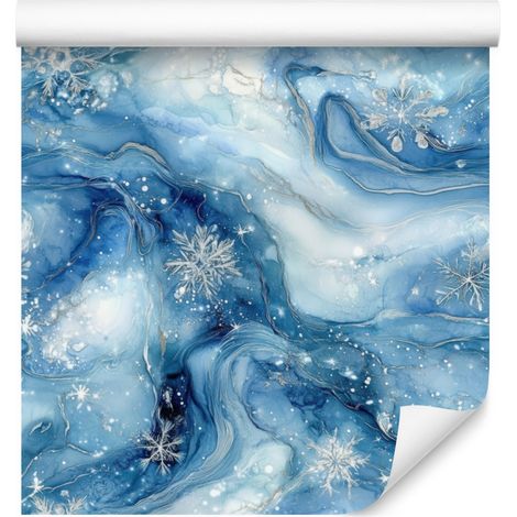 Carta da parati blu inchiostro, azzurro e celadon per soggiorno e camera da letto, 50x1000 cm (1/5)