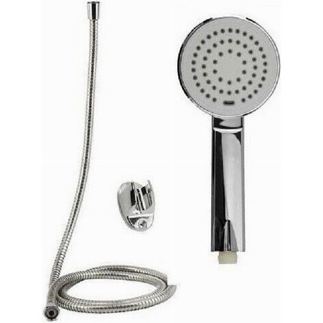 Trade Shop - Kit Teleducha Ducha Redonda Con Flexo 1,8m Soporte 69334 Baño - (1/2)