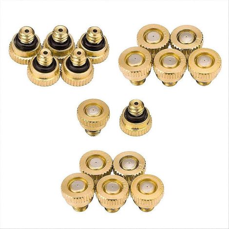 17PCS Low Pressure Brass Misting Nozzles Misting Water Mister Nozzle (1/5)