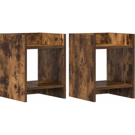 Plant Stand 2 pcs Smoked Oak 30 x 30 x 40 cm Engineered Wood vidaXL