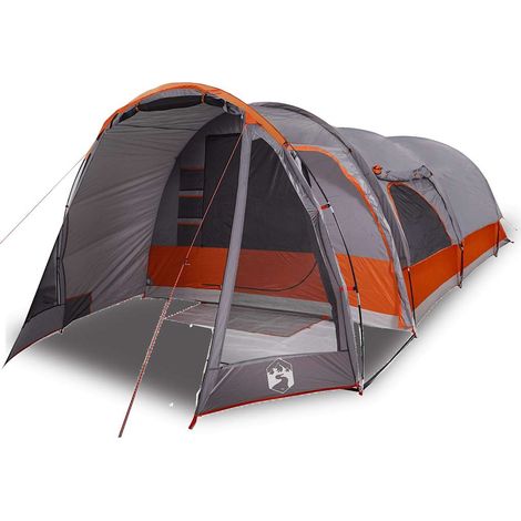vidaXL Tienda de campaña familiar túnel 8 personas impermeable gris y naranja (1/2)