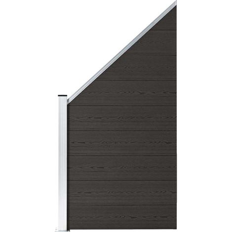 Élément de clôture WPC 95 x (105-180) cm noir (1/5)