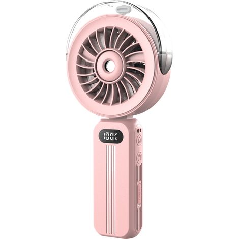 Ventilador portátil con función de nebulización para llevar alrededor del cuello, ideal para viajes al aire libre (rosa, 11847225 mm). (1/5)