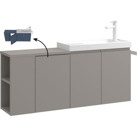 Waschtischunterschrank "Ferla 110" – 110 x 22 x 45 cm – Matt Mink (1/3)