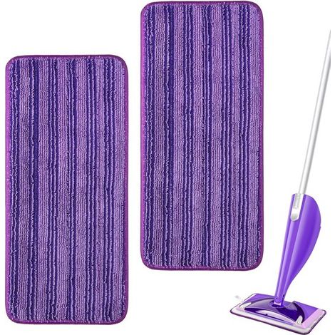 Almohadillas de microfibra reutilizables para fregona, compatibles con Swiffer Wet Jet - Alfombrillas multifuncionales lavables a máquina - 2 unidades (1/5)