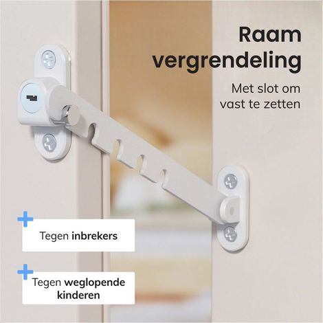 Fensterspanner – Sicherheitsverriegelung – Tür – Verriegelungsbegrenzer – Windhaken – Spreizer – für Außen- und Innenkabinen-Drehhaken – Weiß – (1/4)