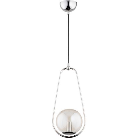 Suspension chrome sphère verre salon E14 10W Alfa (1/2)