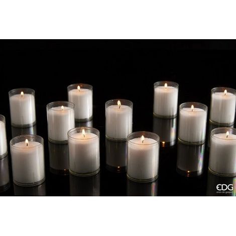 EDG Enzo De Gasperi Candela Halo Cilindro H 6,5 Cm D 5 Cm Cf 3 Pz Bianco