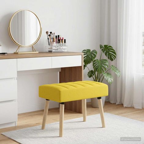 vidaXL Banc capitonné canal Jaune clair 60 x 40 x 45 cm Tissu (1/5)