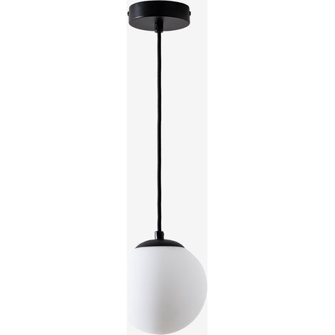 SKLUM Deckenleuchte Ø12 cm aus Eisen mit Uvol-Glaskugel Schwarz (1/5)