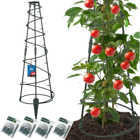 KOTARBAU® Lot de 4 Tuteur Tomate, Treillis Plante Grimpante Exterieur ⌀ 25 cm, PVC, Tuteur Plante, Treillis de Jardin, Support Tomates Potager, Treillis Concombre, Vert (1/5)
