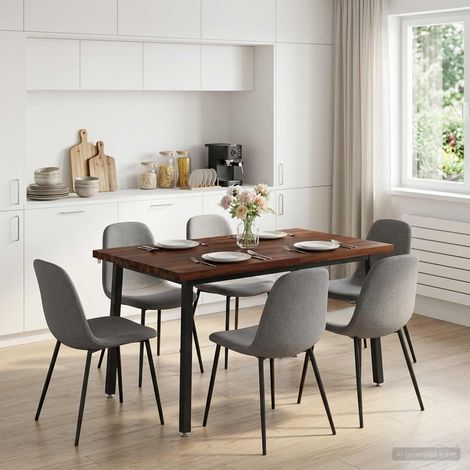 vidaXL 90 x 55 x 75 cm Bois d'Acacia Massif Marron foncé et Noir (1/5)